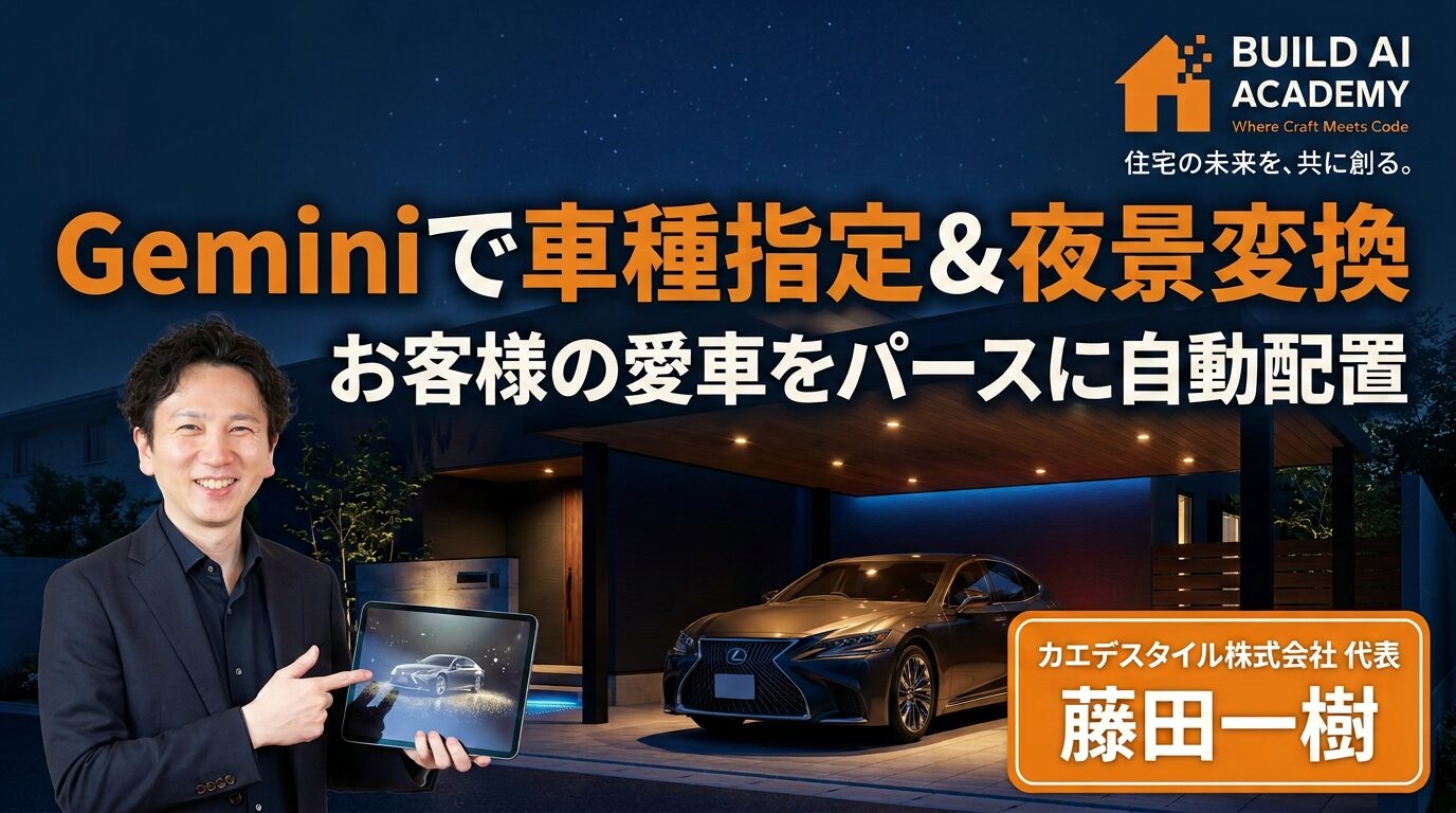 Geminiで車種指定＆夜景変換 お客様の愛車をパースに自動配置