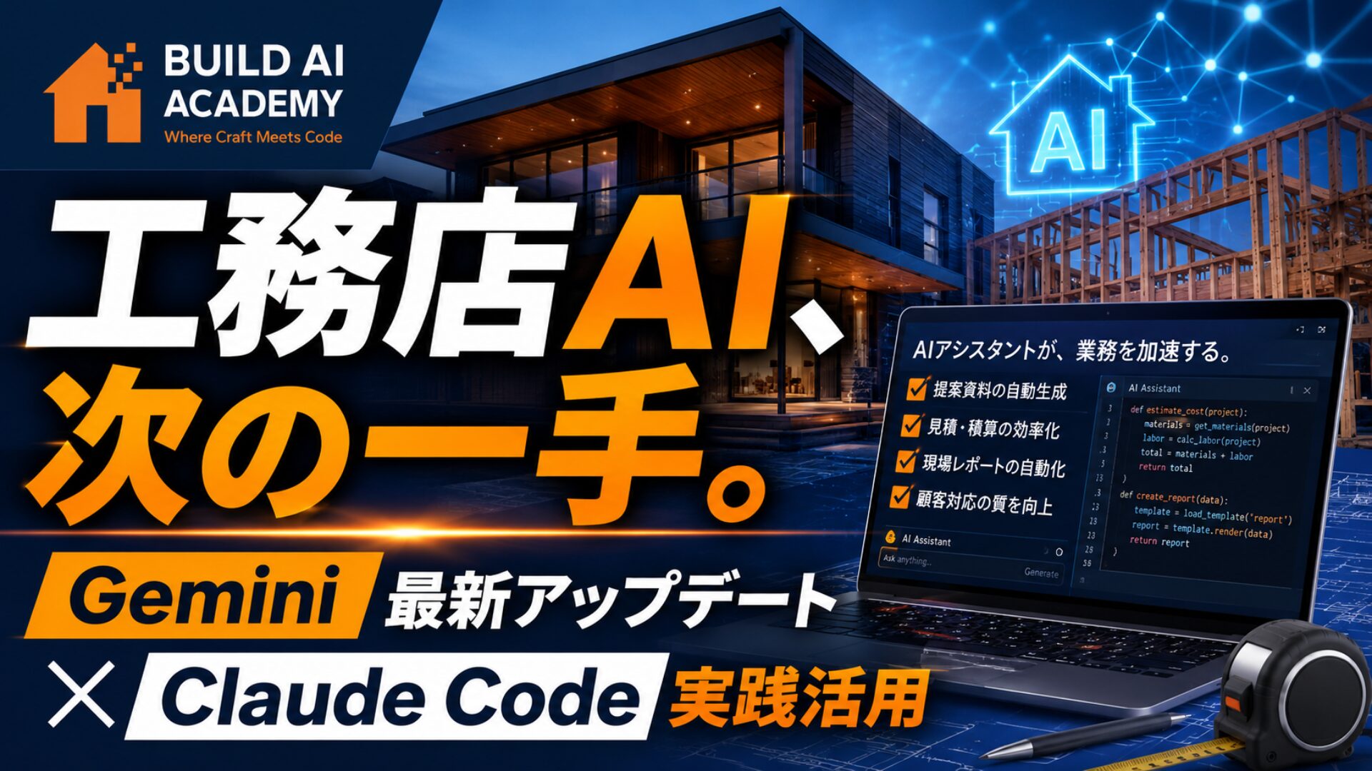 【Build AI Academy5月定例】工務店AI次の一手 Gemini最新アップデート / Claude code実践活用（藤島建設 持田様）