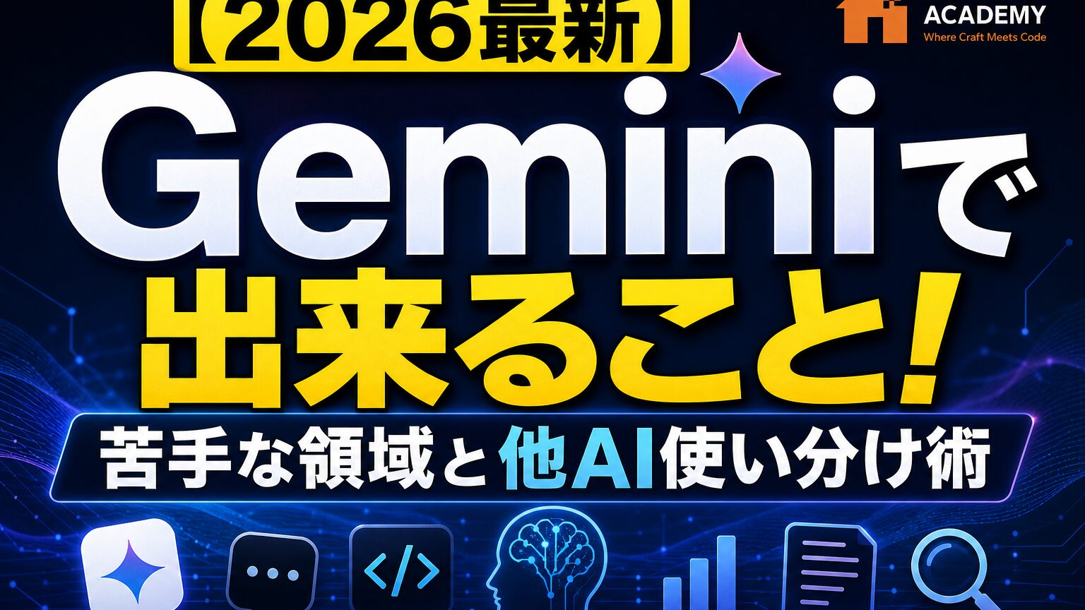 【2026最新】Geminiで出来ること！苦手な領域と他AI使い分け術