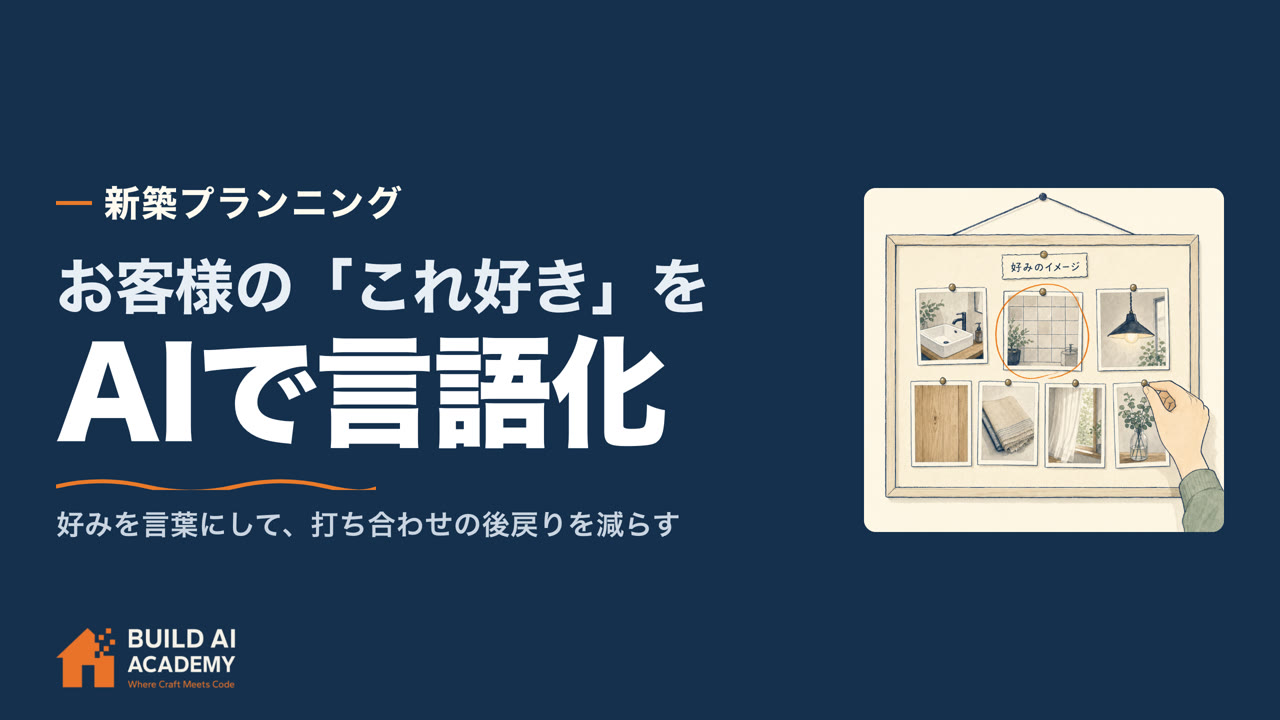お客様の「これ好き」をAIで言語化 好みを言葉にして、打ち合わせの後戻りを減らす