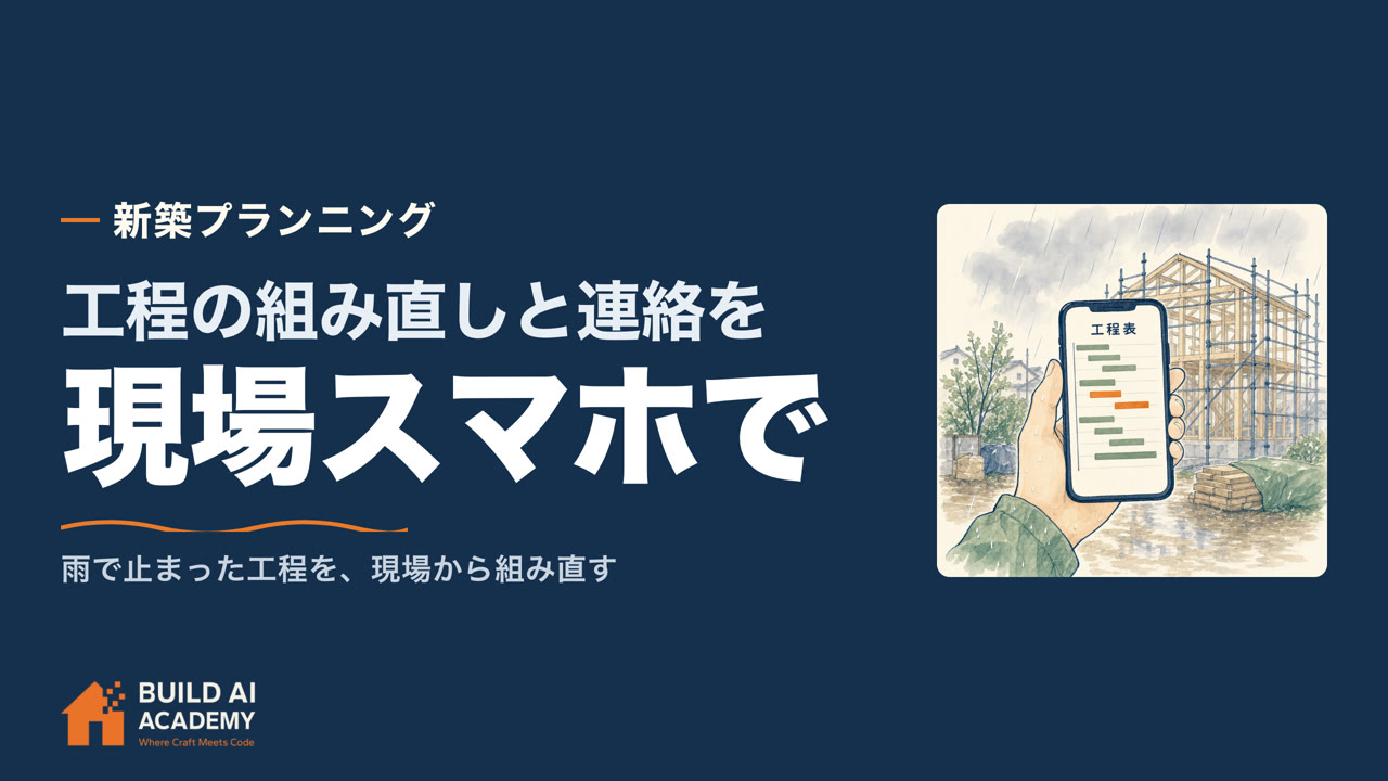 工程の組み直しと連絡を現場スマホで 工程調整GPTのつくり方と使い方
